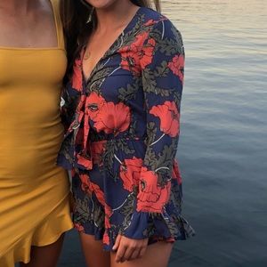 Tularosa floral long sleeve romper - barely worn